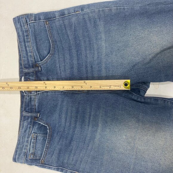 Sofia Aura High Rise Skinny Kick Boot Jeans Womens Size 10 Medium Wash Frayed He - Picture 12 of 15